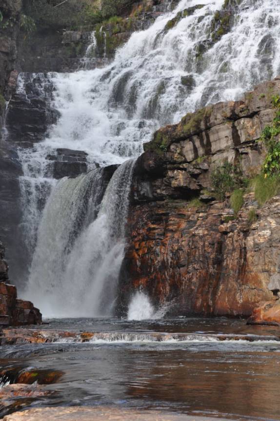 Fim de salto em poço do Rio do Couro, na Chapada dos Veadeiros, região de Alto Paraíso - GO